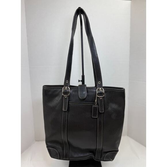 Y2K Coach Black Leather Legacy Slim Tote Hampton Bucket Bag L33- 4462 Vtg *READ - Picture 1 of 16